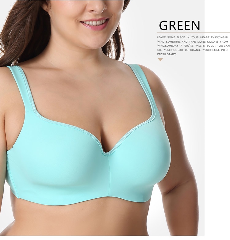 Seemless Full-Coverage Balconette Big Size T-Shirt Bra Blue Blown Pink 34-44 B C D DD E