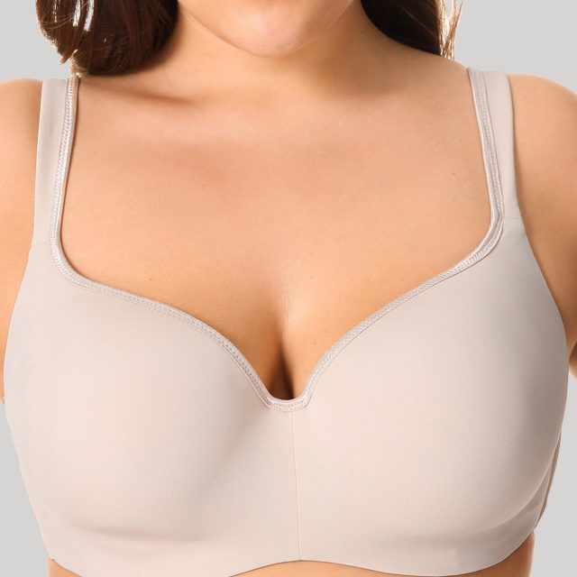 Seemless Full-Coverage Balconette Big Size T-Shirt Bra Blue Blown Pink 34-44 B C D DD E