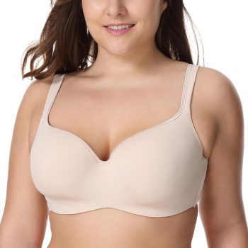 Seemless Full-Coverage Balconette Big Size T-Shirt Bra Blue Blown Pink 34-44 B C D DD E