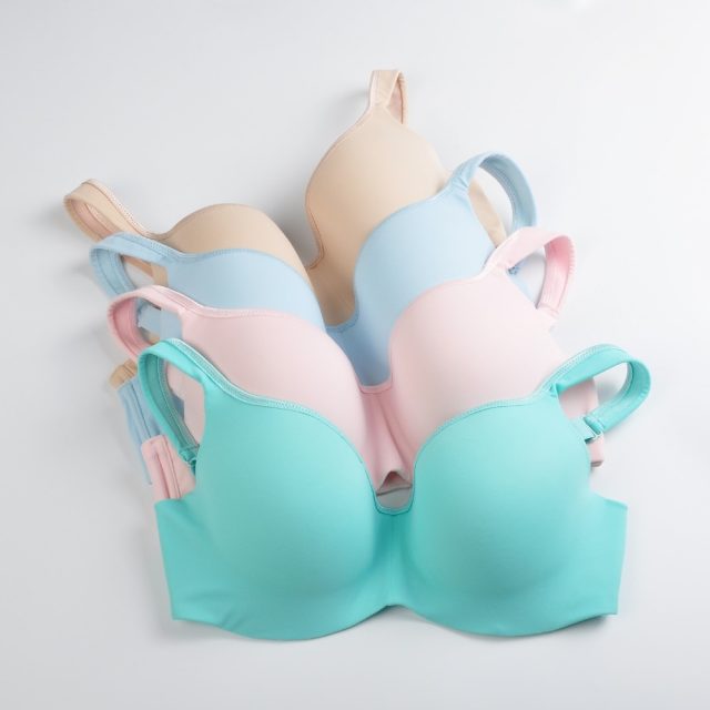 Seemless Full-Coverage Balconette Big Size T-Shirt Bra Blue Blown Pink 34-44 B C D DD E