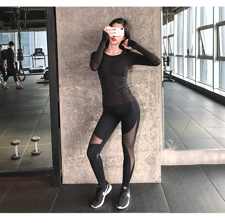 Peeli 2019 Athletic Mesh Sports Top Running Yoga Top Fitness Women Gym Fitness T Shirt Jerseys Long Sleeve Yoga Shirt Sport Wear