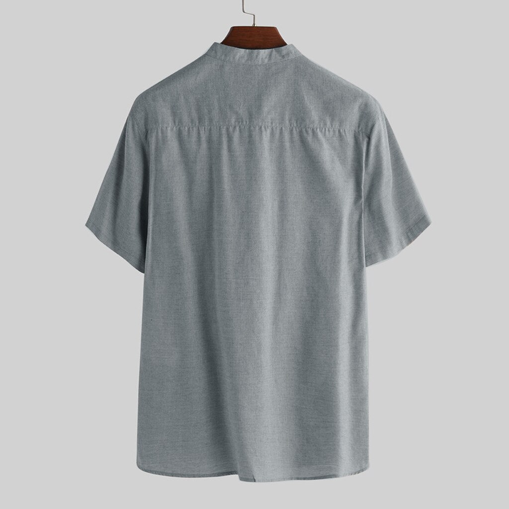 Men Cotton Linen Shirts Casual Shirts V-Neck Buttons Breathable Pullover Summer Wear Shirt Roll Up Sleeves Cool Green khaki Tops Men Cotton Linen Shirts Casual Shirts V-Neck Buttons Breathable Pullover Summer Wear Shirt Roll Up Sleeves Cool Green khaki Tops