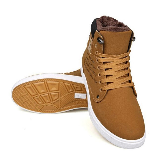 Warm winter shoes men sneakers 2019 solid lace-up flat with men shoes ankle boots comfortable mans footwear zapatos de hombre