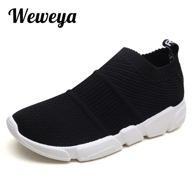 Weweya Size 35-44 Outdoor Lovers Casual Shoes Men Summer Mesh Unisex Sock Shoes Brands Slip On Socks Footwear Sneakers Men Shoes
