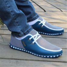 2018 Fashion New Men Casual Shoes Lace-Up Hard-Wearing Male Footwear Men Summer Breathable Shoes Leisure Men Driving  Sneakers