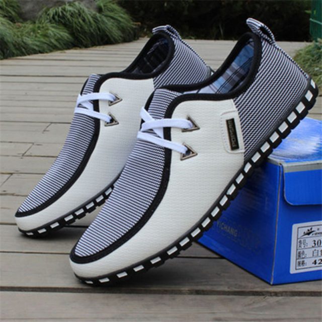2018 Fashion New Men Casual Shoes Lace-Up Hard-Wearing Male Footwear Men Summer Breathable Shoes Leisure Men Driving  Sneakers