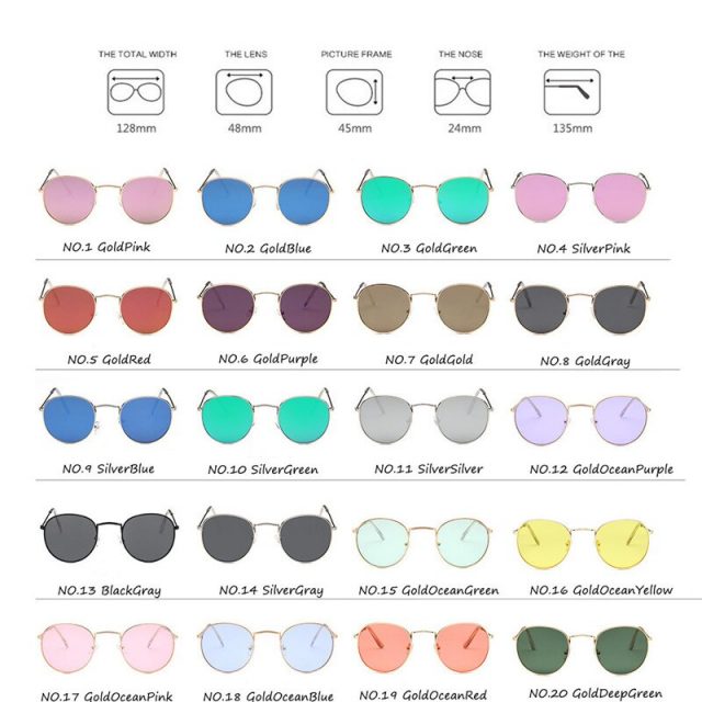 Yoovos 2019 Vintage Metal Sunglasses Women Mirror Brand Designer Round Female Sun Glasses Classic Fashion Oculos De Sol Gafas