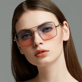 New Oversized Square Sunglasses Women Luxury Brand Designer Frame Transparent Gradient Sun Glasses Female Oculos De Sol Feminino