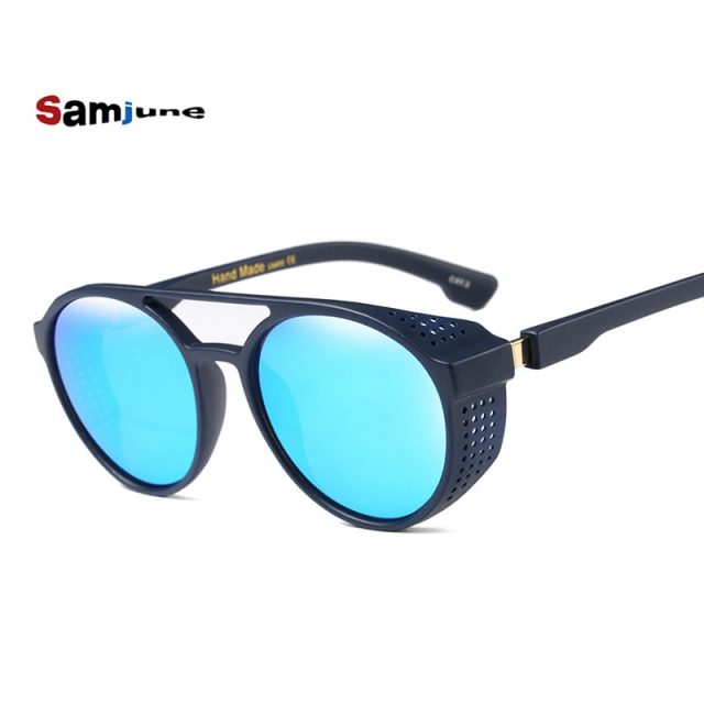 Samjune Steampunk Sunglasses Women Men Retro Goggles Round Flip Up Glasses steam punk Vintage Fashion Eyewear Oculos de sol