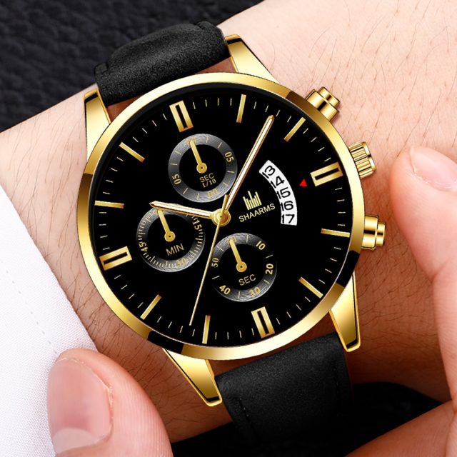 Fashion Military Sport Watch Men’S Luxury Leather Band Quartz Wristwatch Hot Sale Date Watches For Male Relogio Masculino