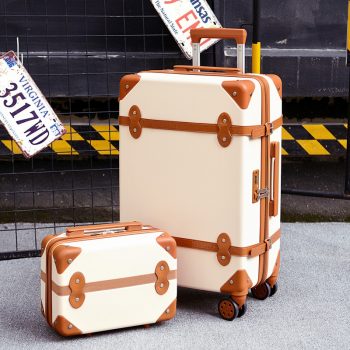 Two piece Set of Trolley case,Password lock box,Retro suitcase,Universal wheel 24″student cute luggage,Fashion valise