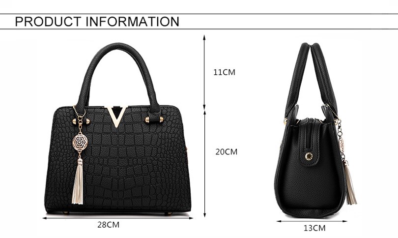 New Crocodile Pattern Women Bag Handbags Women Messenger Bags Crossbody Shoulder Bags Ladies Tassel Women Leather Handbags Hot