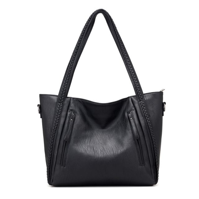 2018 brand high quality soft leather large pocket casual handbag women’s handbag shoulder bag large capacity handbag