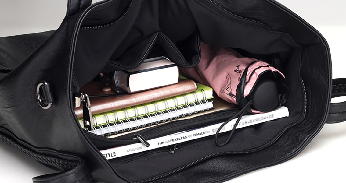 2018 brand high quality soft leather large pocket casual handbag women's handbag shoulder bag large capacity handbag