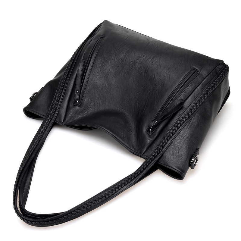 2018 brand high quality soft leather large pocket casual handbag women's handbag shoulder bag large capacity handbag