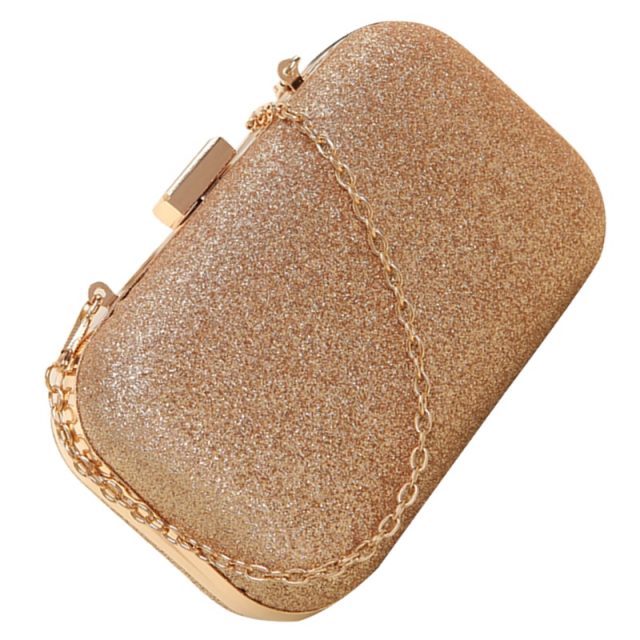 PU leather Women’s mini evening bag fashion clutch banquet bag girls shoulder bag Messenger bag, Gold