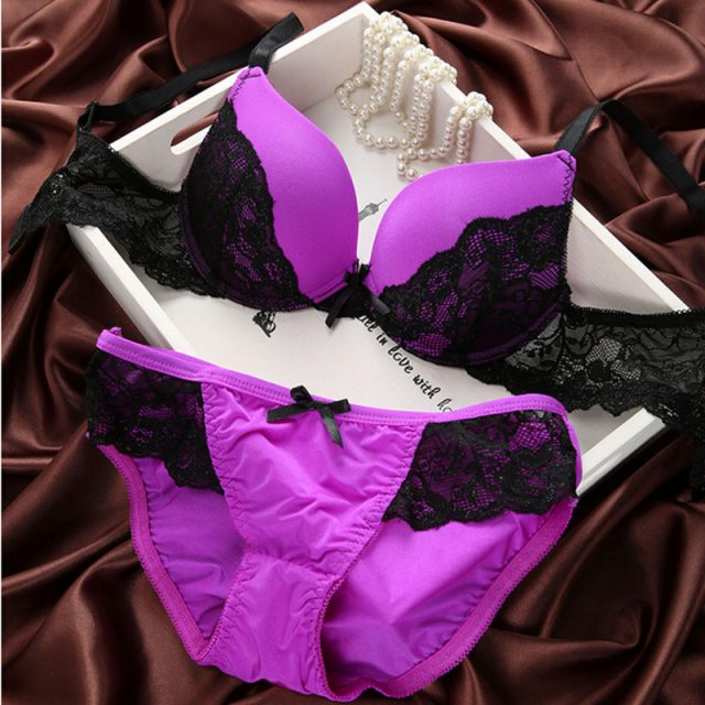 Details about Womens Lace Super Boost Magic Enhancer Push up Bra Sets Gel Padded Side Support