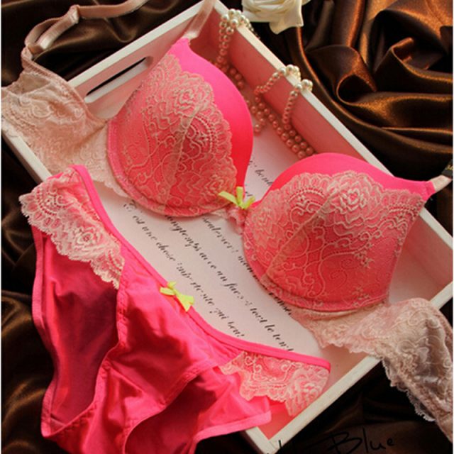 Details about Womens Lace Super Boost Magic Enhancer Push up Bra Sets Gel Padded Side Support