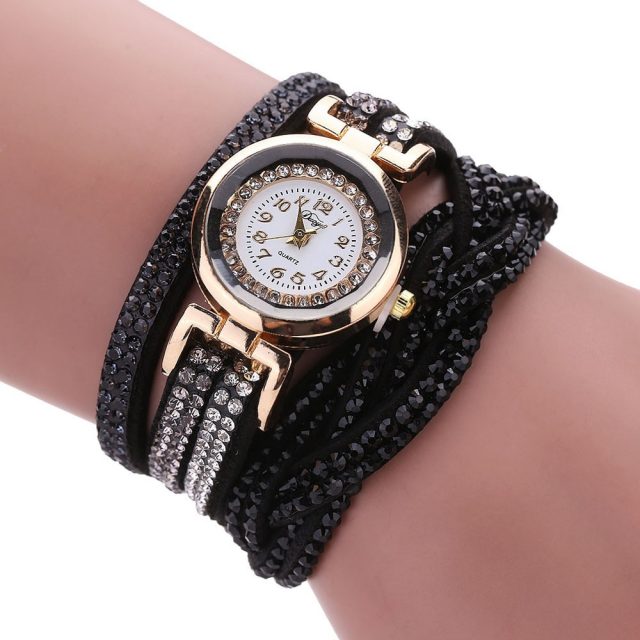Women’s Watches reloj mujer Luxury Crystal Women Gold Bracelet Quartz Wristwatch Rhinestone Watches Freeshipping & Wholesale  #D