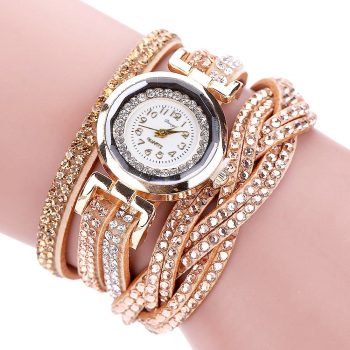 Women’s Watches reloj mujer Luxury Crystal Women Gold Bracelet Quartz Wristwatch Rhinestone Watches Freeshipping & Wholesale  #D