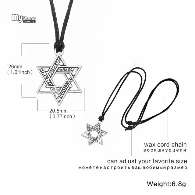 My Shape Ethnic Choker Hebrew Religious Statement Necklace Men Star of David Pendant Necklaces for Women Jewlery Accessories