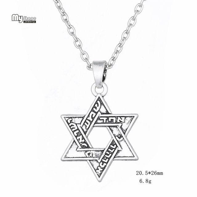 My Shape Ethnic Choker Hebrew Religious Statement Necklace Men Star of David Pendant Necklaces for Women Jewlery Accessories