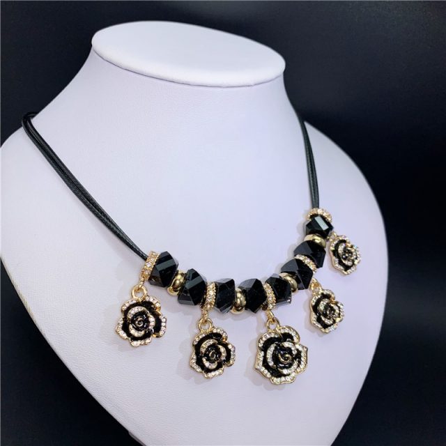 N102   flower Camellia jewerly esmaltes enamel jewlery colares collier neckless necklaces collares mujer for women 2019