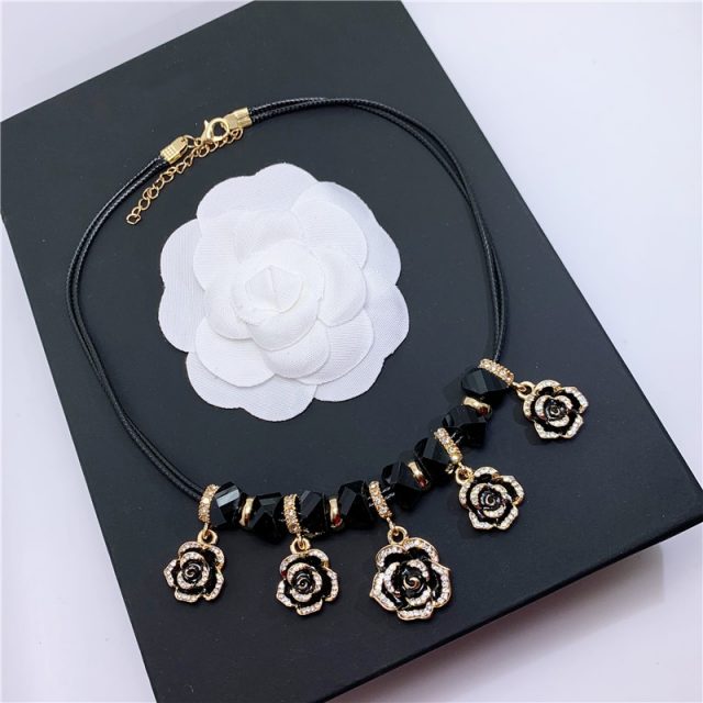 N102   flower Camellia jewerly esmaltes enamel jewlery colares collier neckless necklaces collares mujer for women 2019