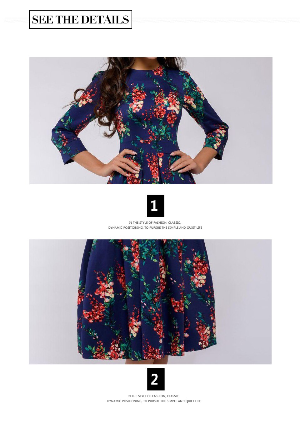 S.FLAVOR Brand Elegant Women A-line Dress New Style Flower printing Draped Middle Dress Women Casual autumn Winter Vestidos