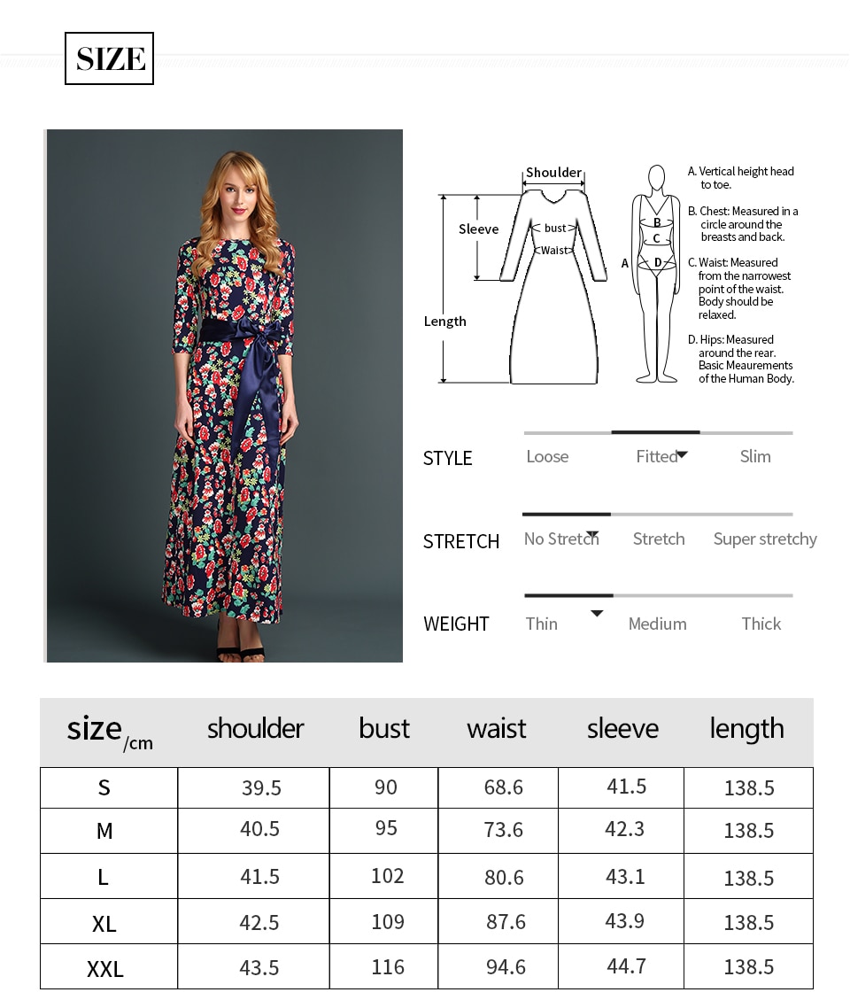 S.FLAVOR Clearance Sale Women Printing Long Dress Elegant 3/4 Sleeve O-neck Casual Vestidos For Female Women Autumn Dress