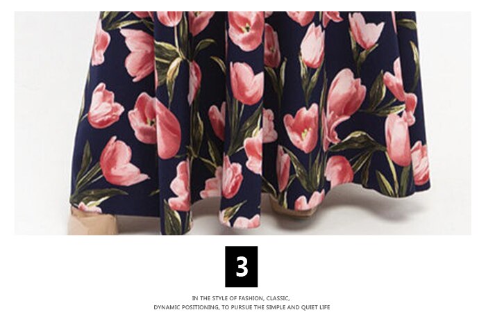 S.FLAVOR Floral Print Long Dress Bohemian Three Quarter Sleeve Sexy Dress 2019 Women O Neck Slim Elegant Autumn Winter Dress