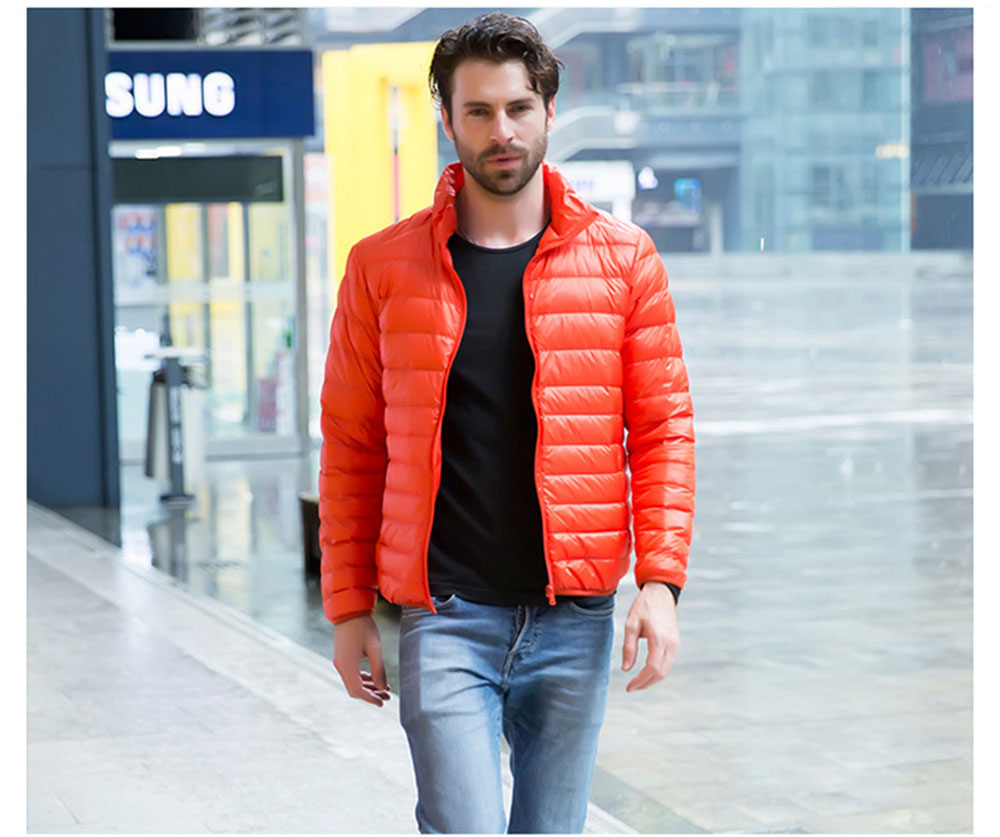 2019 New Ultra Light Men Down Jacket 6XL Men Lightweight Coat Male Warm Portable Windbreaker Feather Parka Men Winter Jacket