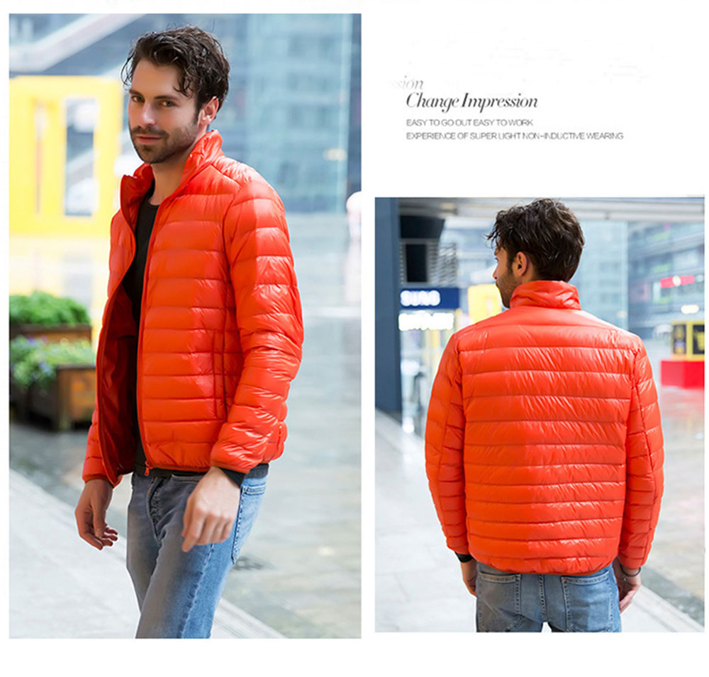 2019 New Ultra Light Men Down Jacket 6XL Men Lightweight Coat Male Warm Portable Windbreaker Feather Parka Men Winter Jacket