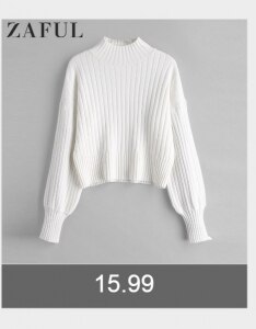 ZAFUL Roll Neck Ribbed Slimming Sweater TurtleneckSlim Fit Pullover Solid Color Elastic Basic Women Warm Sweater Autumn Winter