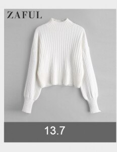 ZAFUL Roll Neck Ribbed Slimming Sweater TurtleneckSlim Fit Pullover Solid Color Elastic Basic Women Warm Sweater Autumn Winter