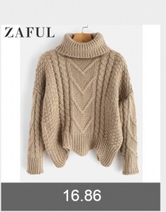 ZAFUL Roll Neck Ribbed Slimming Sweater TurtleneckSlim Fit Pullover Solid Color Elastic Basic Women Warm Sweater Autumn Winter