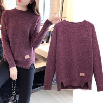 2018 Women Sweaters And Pullovers Autumn Winter Long Sleeve Pull Femme Solid Pullover Female Casual Knitted Sweater NS3996