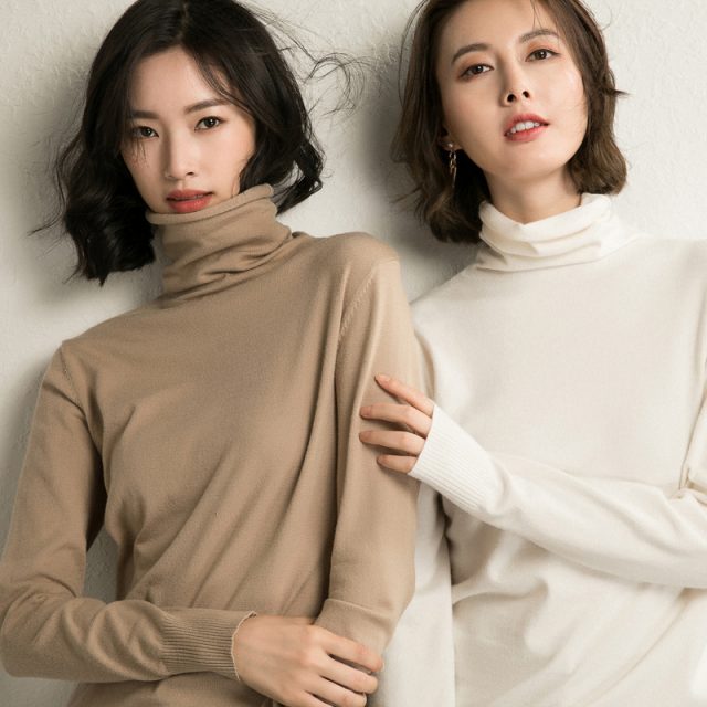 Lossky Sweater Korean Style Women Tops Fall Black Turtleneck Pullover Knitwear 2019 Ladies Autumn Winter Warm Clothes Pull Femme