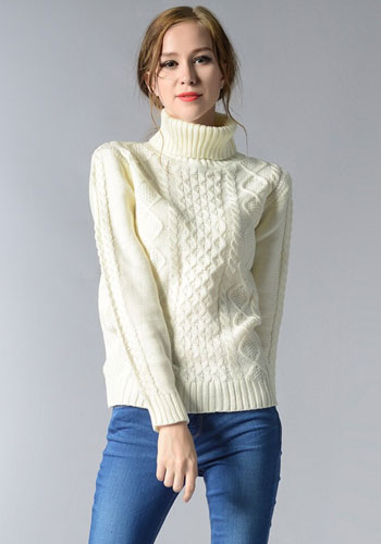 Women Knitted Sweater Long Sleeve Turtleneck Autumn Winter Warm Pullover Top Feminine Casual Knitwear