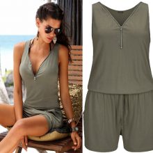 Women Summer Rompers Womens Jumpsuit Beach Casual Playsuits Plus Size Jumpsuit For Women 2019 Beach Shorts Pants 5XL Sleeveless