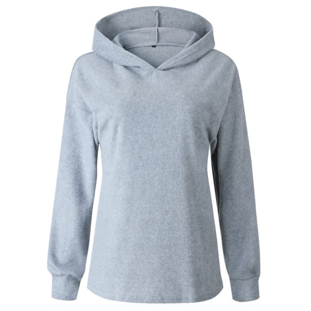 Lossky Hoodies Sweatshirts Women Long Sleeve Autumn Winter Pullover Tops Female Fashion Solid Color Casual Ladies Clothing 2019