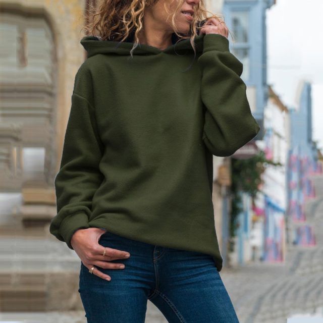 Lossky Hoodies Sweatshirts Women Long Sleeve Autumn Winter Pullover Tops Female Fashion Solid Color Casual Ladies Clothing 2019