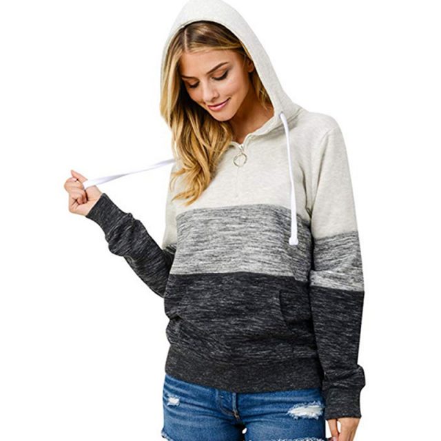 Lossky Top Sweatshirt Zipper Women Long Sleeve Thick Warm Autumn Winter Pullover Clothing Lace-up Drawstring Pink Ladies Hoodies