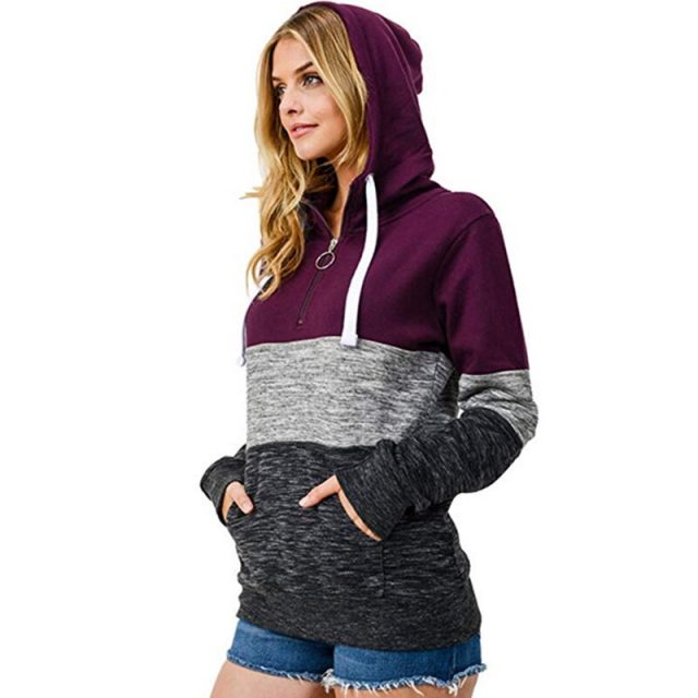 Lossky Top Sweatshirt Zipper Women Long Sleeve Thick Warm Autumn Winter Pullover Clothing Lace-up Drawstring Pink Ladies Hoodies