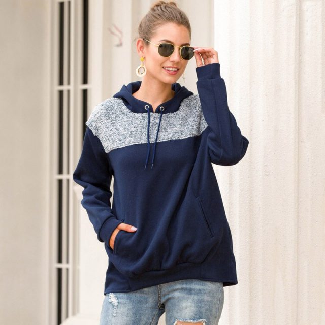 Lossky Women Hoodie Sweatshirst Lace-up Top Long Sleeve Autumn Winter Pocket Pullovers Ladies Loose Japanese Clothing Plus Size