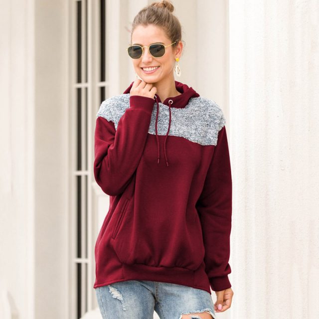 Lossky Women Hoodie Sweatshirst Lace-up Top Long Sleeve Autumn Winter Pocket Pullovers Ladies Loose Japanese Clothing Plus Size
