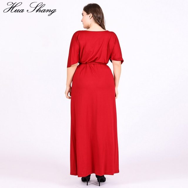 Red Party Dresses For Fat Women Summer Deep V Neck Ruffles Short Sleeve Sexy Long Dress 4xl 5xl 6xl Plus Size Women Clothing