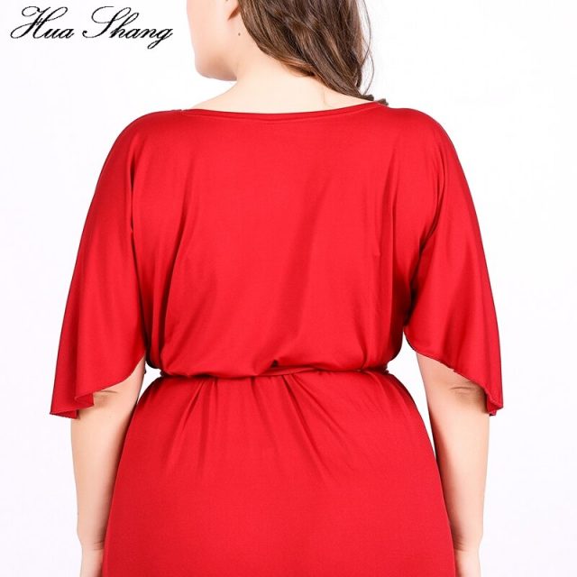 Red Party Dresses For Fat Women Summer Deep V Neck Ruffles Short Sleeve Sexy Long Dress 4xl 5xl 6xl Plus Size Women Clothing