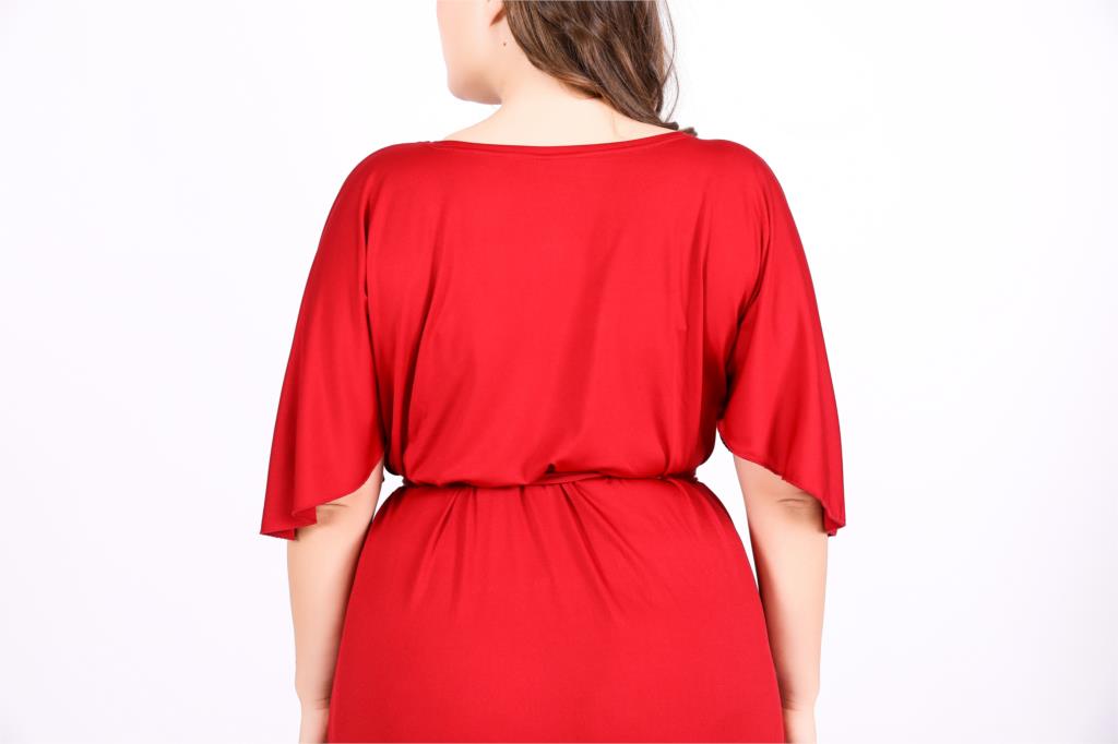 Red Party Dresses For Fat Women Summer Deep V Neck Ruffles Short Sleeve Sexy Long Dress 4xl 5xl 6xl Plus Size Women Clothing