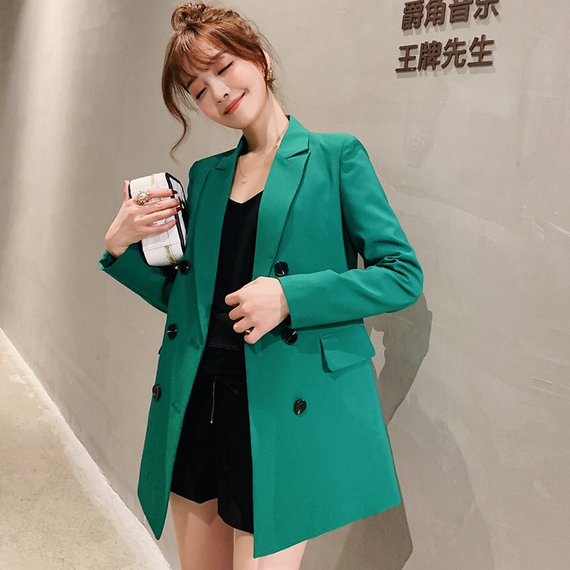 2019 New Autumn and Winter Korean women's small suit jacket temperament long sleeve stitching suits Blazer women Plus size S-XXL